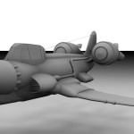 dieselpunk aircraft airship model design