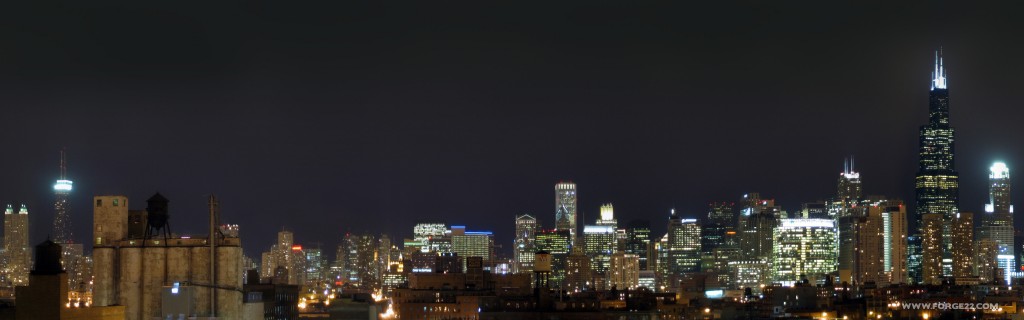 Chicago Skyline Nighttime photo