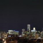 chicago urban night skyline - 3360x1050