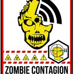 zombie area warning sticker poster