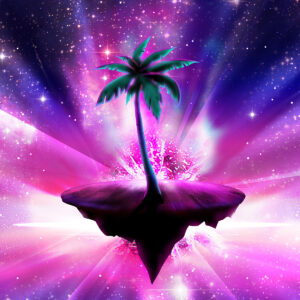 electric synthwave island