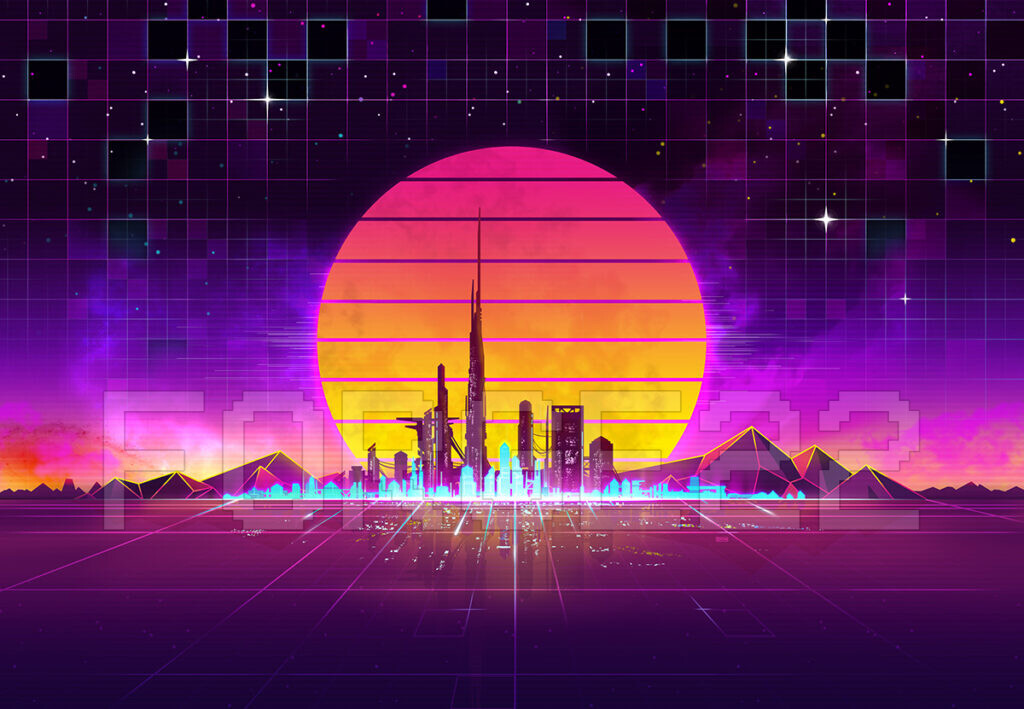 synthwave cyberpunk city