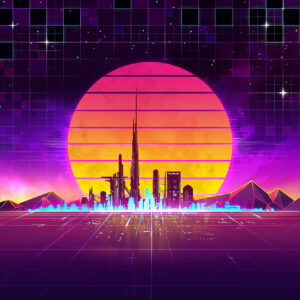 synthwave cyberpunk city