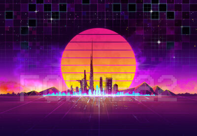 synthwave cyberpunk city