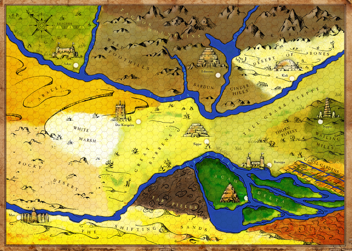 Hand Drawn Game Map of Ancient Mesopotamia – Forge22 Design