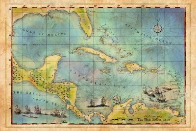 Pirates of the Caribbean Map 1660 for sale