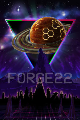 synthwave graphic design future planet space